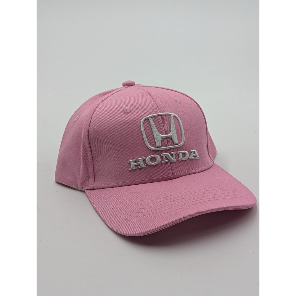 Honda Racing Logo Baseball Cap Pink White Embroidered Adjustable Hat New